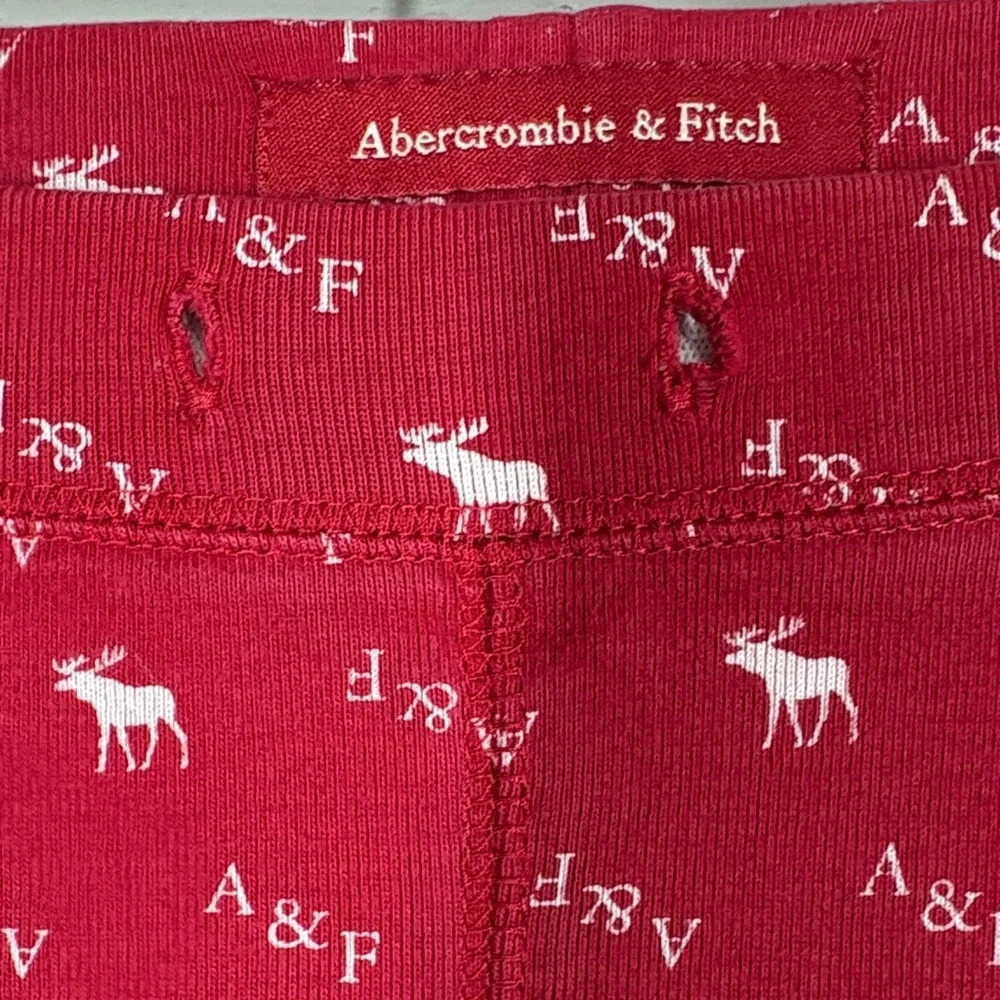 Abercrombie & Fitch red moose print longe pants size xs - Picture 5 of 9